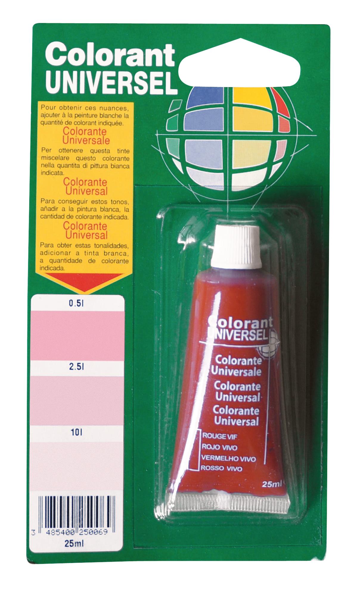 Colorant universel pour peinture rouge vif 25ml